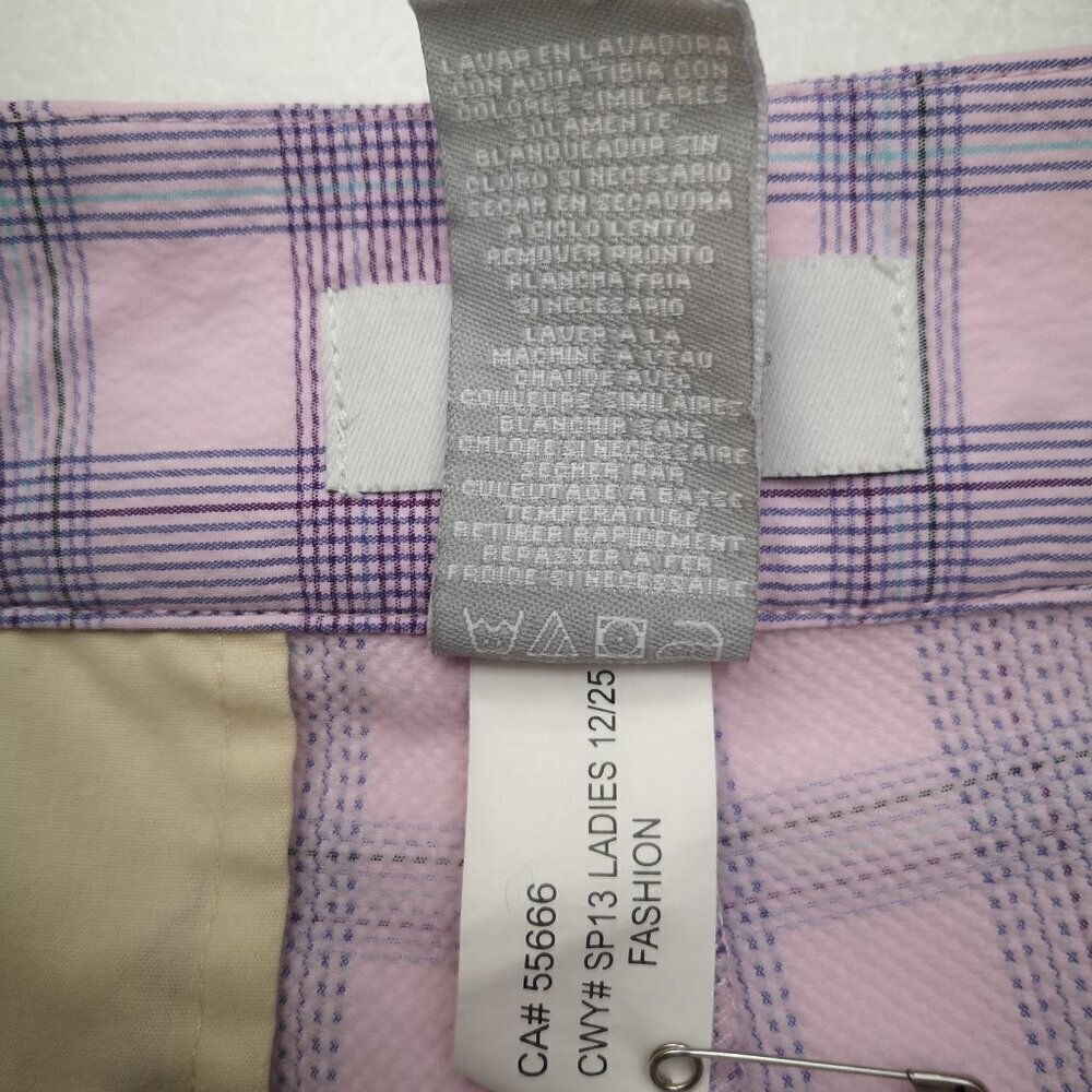Callaway Ladies Size 8 Pink Purple & Blue Plaid Golf Shorts - Picture 5 of 14